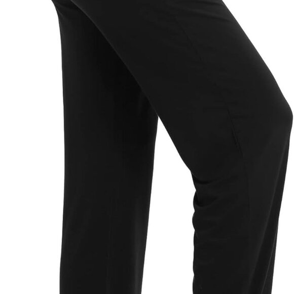 Women's Straight Leg Long Pants Elastic High Waist Drawstring Casual Trousers wi - Picture 4 of 6